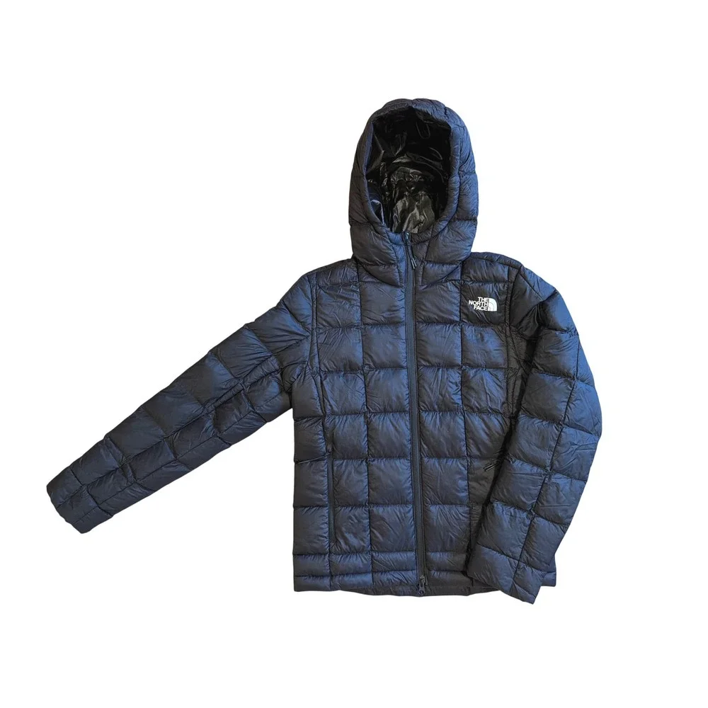 The North Face Mens ThermoBall Eco Hoodie Black Puffer Jacket Small FLAW